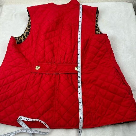 Charter Club Women's Size 2X Reversible Quilted Vest Red and Cheetah Print - Picture 8 of 8